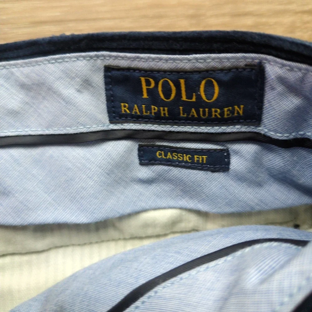 Polo Ralph Lauren Pants Mens 34x30 Blue Navy Corduroy Straight Stretch Classic